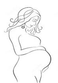 zwangere vrouw tekenng